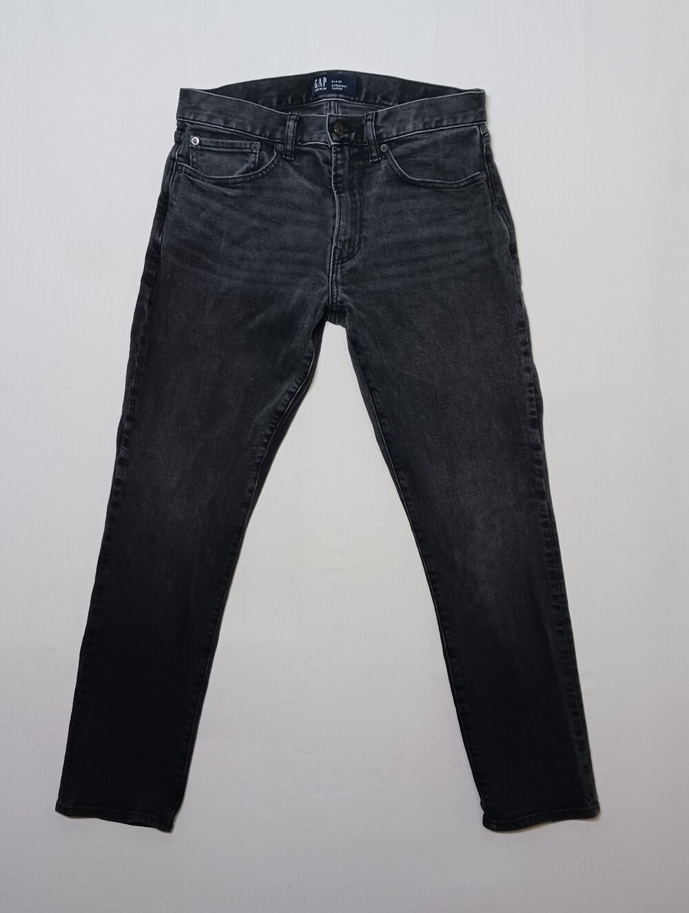 Gap Denim Mens Straight Taper Jeans 31X30 Washed Black